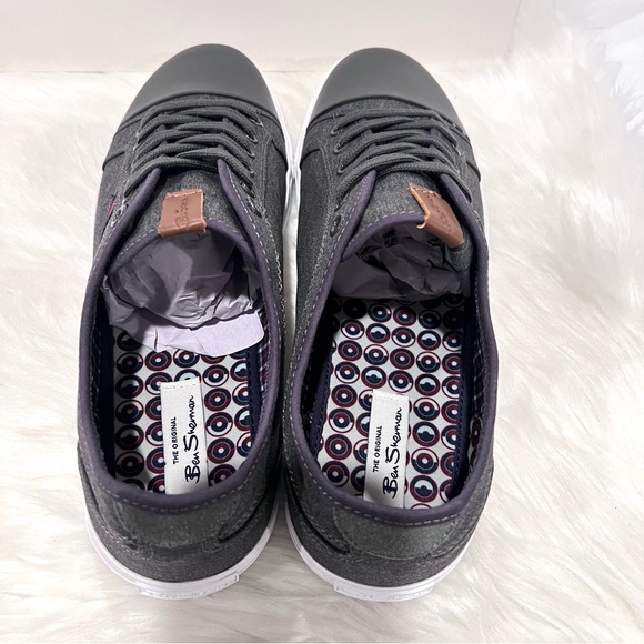 Ben Sherman Men’s Madison Oxford Sneakers Charcoal Textile Size 12 - Picture 6 of 14